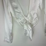 ZARA NWT  Open Back Satin Effect Top Sz Small White Tie in Back Photo 15