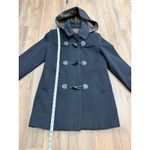 Bebe Wool Toggle Coat Hooded Plaid Lined Black Women's Size S Photo 6
