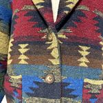 *RARE* Vintage Wool Aztec Blazer Jacket Red Size L Photo 8