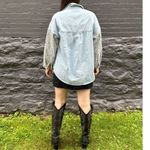 None Denim Jacket Leopard Print Size Small Photo 2