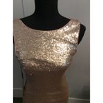 NWT LuLus Rose Gold bodycon drop back cocktail dress Small S Bling Lined Photo 4