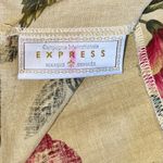 EXPRESS VTG Women's Beige/Red Floral High Rise Straight Leg Linen Blend Pants Photo 3