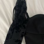 Cupshe NWT  Black Dress with Velvet Long Sleeves Photo 2