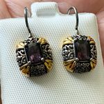 Sterling Silver  Amethyst Filigree Earrings Photo 5