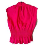 ZARA  Hot Pink Poplin Cotton Bow Sleeveless Blouse Size Medium Photo 2