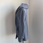 James Perse Hooded Coat Womens Sz 4 Grey Double Breasted Sweatcoat Photo 4