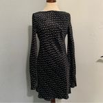 ZARA  New Women Black/White Long Sleeve Polka Dot Satin Dress Size Large Photo 9