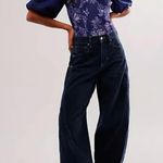 Free People #57 NWOT  Prairie Rose Bodysuit in Navy Blue Combo Photo 0