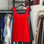 Avec Les Filles Rosette Red Off-the-Shoulder Velvet Minidress Photo 12