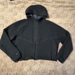Nike EXCELLENT Black Quilted Full-Zip Cropped Hoodie Jacket Size M Medium Photo 6