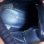 Tommy Hilfiger  Navy Wedge Suede Leather Ankle Twsolenne Bootie Heel Boots Size 6 Photo 12