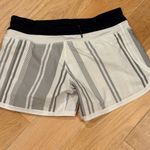 Lululemon athletica Women's Groovy Run Shorts - White with Black Stripes Photo 3