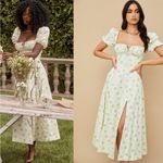 House Of CB Tallulah Ivory Floral Puff Sleeve Midi Dress XL Photo 1