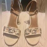Floral Embroidered Block Heels Size 7 Photo 0