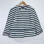 Talbots Striped Fringe Jacket Size 16 Petite Photo 1