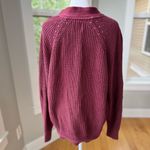 Gap Burgundy Wine Red V Neck Cotton Cardigan Sweater Size Large Photo 3