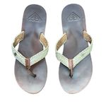 Roxy Braided Leather Flip Flop Sandals Size 9 Euc Photo 1