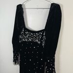 Anthropologie Maeve by  Black Velvet Pearl Embellished Dress Photo 3