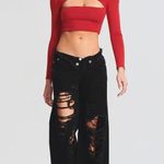 NWT SER.O.YA Red Ellis Off the Shoulder Cutout Crop Top sz Medium Photo 1