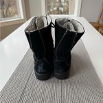 Vintage SO Black Suede Leather Sherpa Lined Winter Snow Boots Size 8M Photo 4