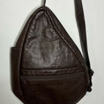Healthy back bag brown‎ pebbled leather large sling bag Brown Photo 0
