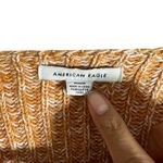 American Eagle  Sz M Cropped Sweater Orange White Stripe Knit Oversized Photo 4