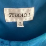 Studio I Studio 1 Blue Sleeveless Mermaid Chiffon Midi Dress Size 10 Photo 3