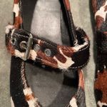 BOUTIQUE Vegan Cowhide and Leather Mary Jane Flats Brown Size 8.5 Photo 7