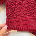 Ralph Lauren Vintage LRL Lauren Y2K Texture Knit Red Wine Cropped Sweater Size M Photo 4