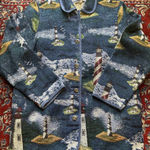 Blair  Art-to-Wear Tapestry East Coast Seaside Beach Coat Jacket Nautical Large Photo 0