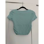 Susana Monaco $128 New  Gathered Front Crop Top - Mint - Small Photo 2