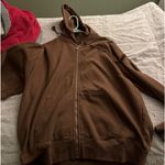 Brandy Melville brown brandy zipup- one size Photo 0