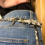 Chico's Silver Black Circle Chain Link Ribbon Belt Photo 4