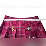 No Boundaries  Woman's Size XL Red Plaid Cheerleader Mini Skirt W/ Patches Photo 2