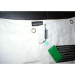 Emporio Armani New Womens Designer Cotton Pants 44 8 White Tall NWT Belt Accent Photo 3