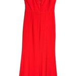 Lulus Lulu’s Infinite Glory Red Maxi Dress Sz Medium Stretch Knit Mermaid Hem Formal Photo 3