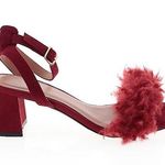 Topshop NEW Burgundy Doodle Heels Photo 0