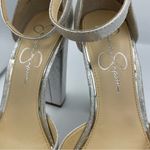 Jessica Simpson studs platform ankle straps silver pumps women Size 8 1/2 Photo 11