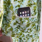 Vintage 70s Paisley Sleep Set Petite Psychedelic Dagger Collar Green Pajamas Size L Photo 4