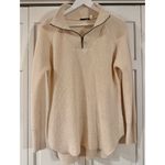 RDI cream waffle quarter zip tunic sweater M Photo 2
