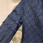 Trovata Birds of Paradis Navy Eyelit Blouse Blue Size XS Photo 3