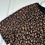 ZARA  Black Cheetah Short Sleeve Blouse Size Large NWOT #5704 Photo 1