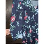 Banana Republic  Women's Dress Sz Petite Medium M Navy Floral Flare‎ Midi Photo 2