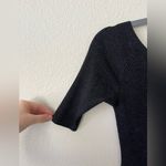 Theory Fillia Ribbed Elbow Sleeve Sweater Dress in Dark Charcoal Women's Size S Photo 4