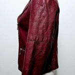 a.n.a . Wine Red Faux Leather Moto Biker Jacket Size Medium Photo 2