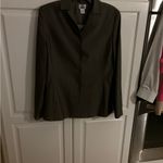 Loft Ann Taylor  Wool Blend grey button hidden Long Sleeve‎ Jacket Lined Size 8 Photo 3