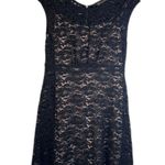 INC International Concepts Black Lace Overlay Fit & Flare Cap Sleeve Dress Sz 10 Photo 8