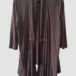 Liz Claiborne  Womens Brown 3/4 Sleeve Asymmetrical Open Front Cardigan X-Large Photo 0
