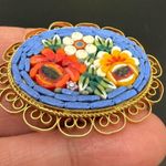 Vintage Italian Micro Mosaic Gold Photo 8