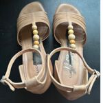 Lucky Brand Womens Chunky Leather Brown Beaded Block Heel Sandals sz 7.5 Strappy Photo 6